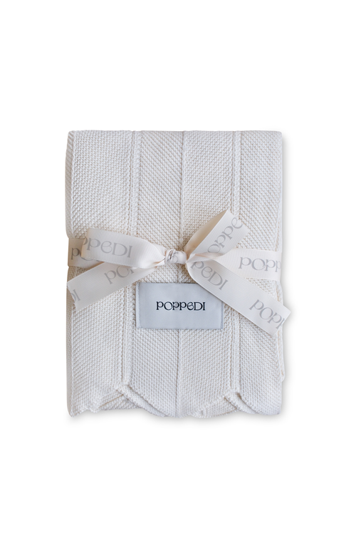Chevron Knit Blanket - Off White