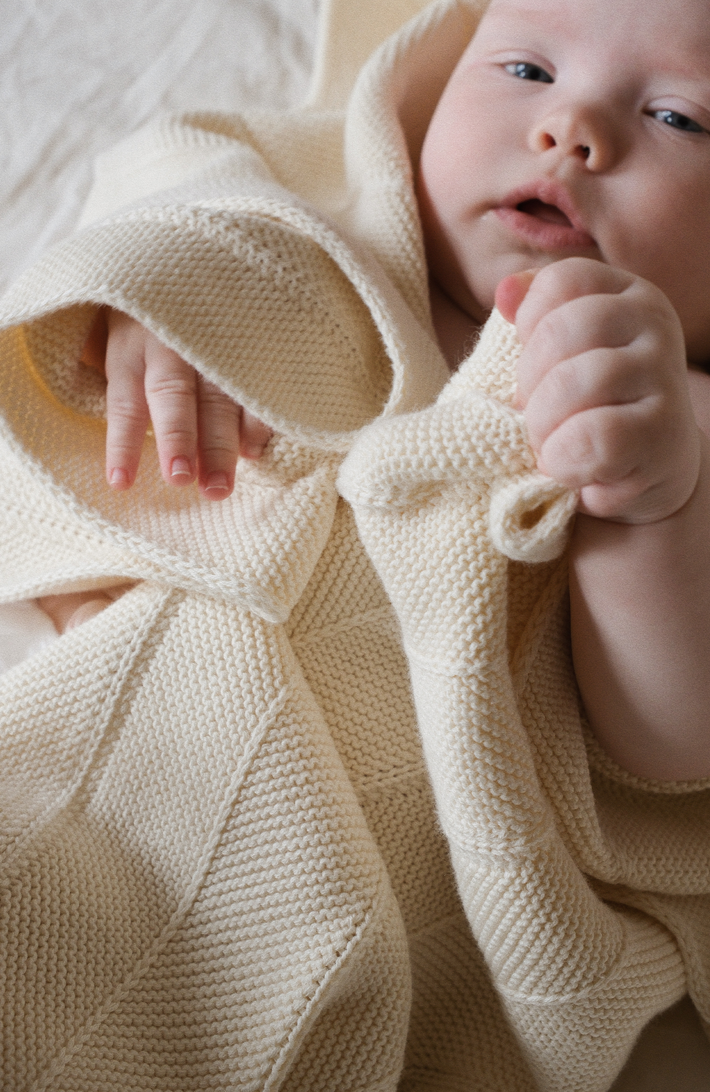 Chevron Knit Blanket - Off White
