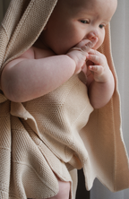 Chevron Knit Blanket - Sand