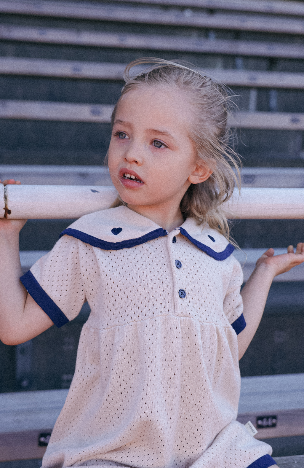 League Sail Dress - Sand/Navy