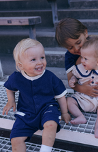 League Romper - Navy