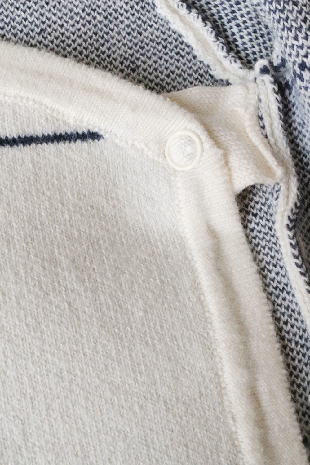 Wrap Cardigan - Navy/Cream